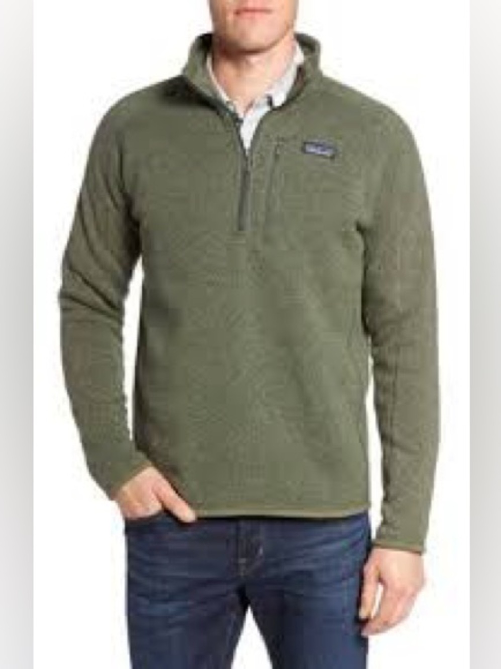 Patagonia Olive Green Quarter-Zip Fleece Pullover